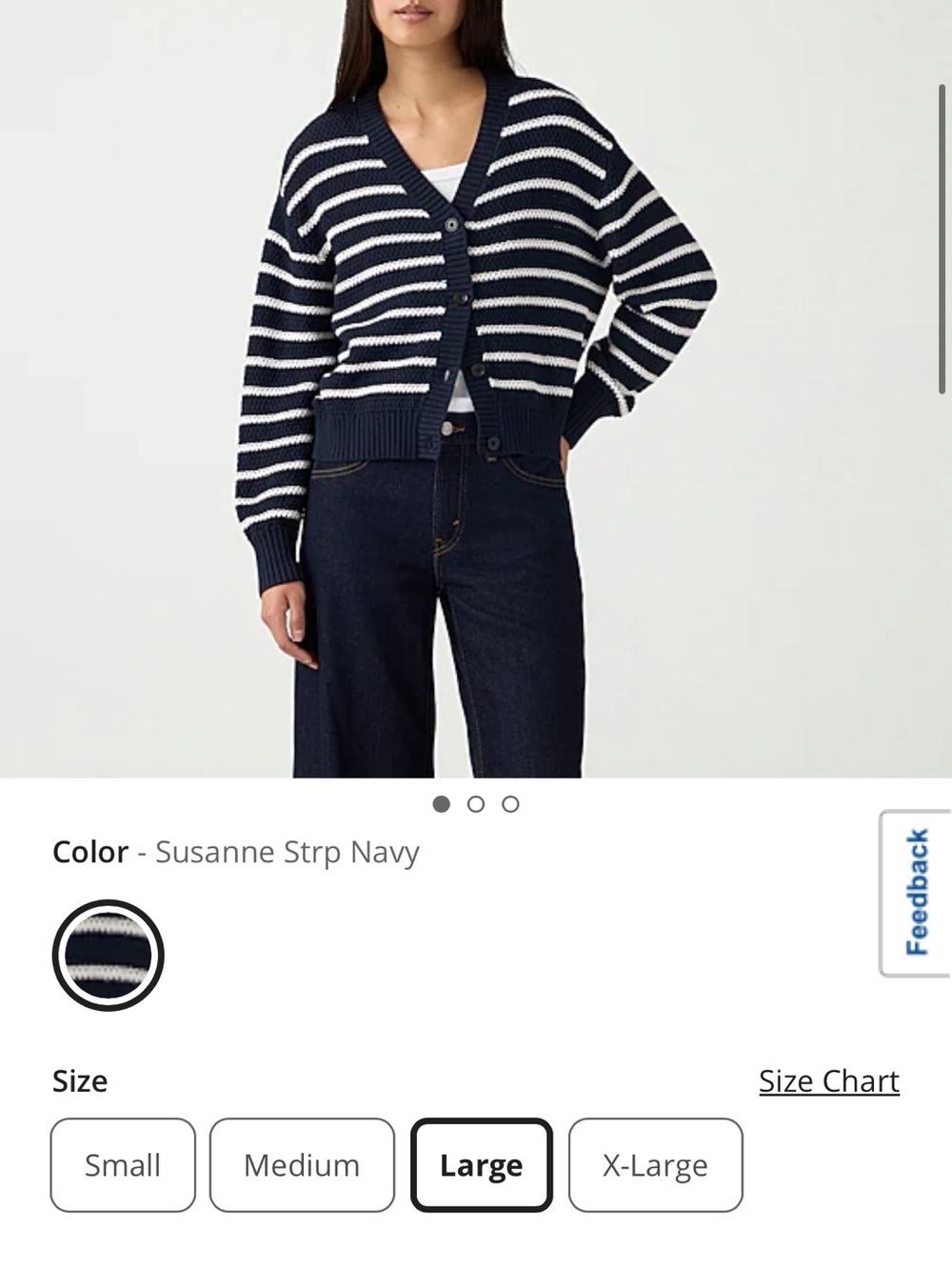 Levi's Navy & White Striped Button-Front Cardigan